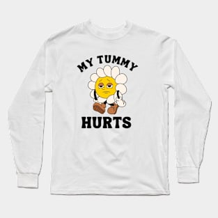 My Tummy Hurts Shirt | Cartoon Sunflower Tee, Funny Meme T Shirt, Retro Cartoon T Shirt, Vintage Graphic Shirt Unisex Long Sleeve T-Shirt